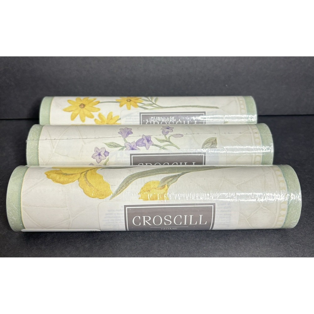 Croscill Wallpaper Border Veronica 5 Yards Floral Wildflowers Set of 3 NEW